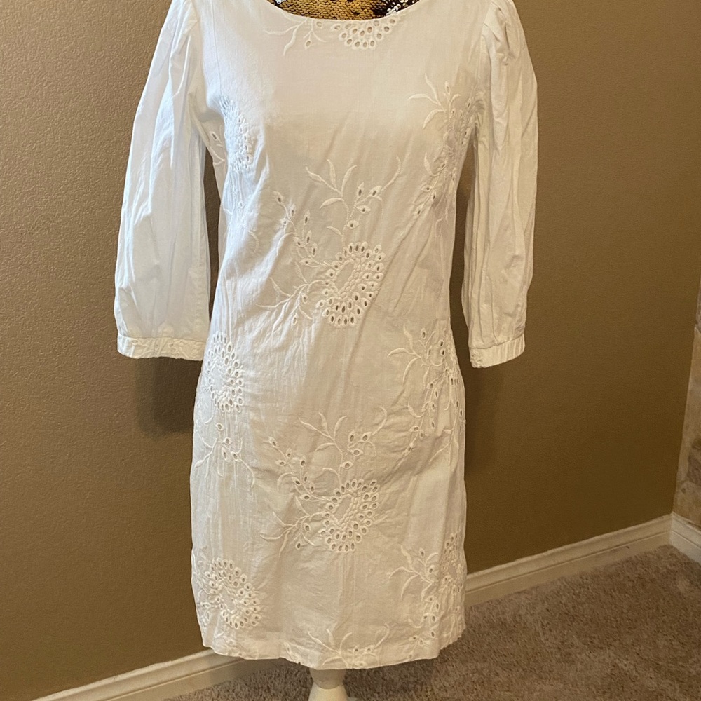 White mid length casual dress